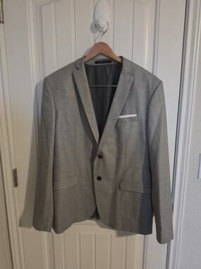 ZARA MAN Men’s Gray Blazer Size 46 Two Button Suit Jacket Sport Coat